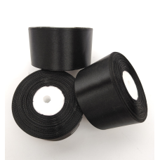 Атласна стрічка 2.5 см чорна