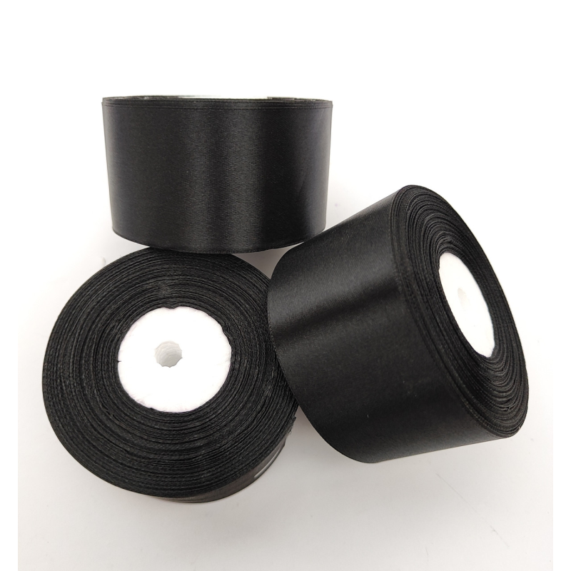 Атласна тасьма 10 мм чорна