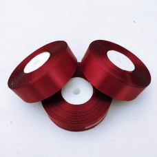 Атласна стрічка 2.5 см 33м бордова
