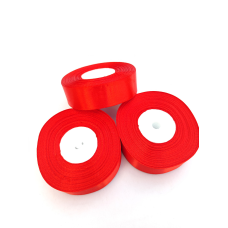 Атласна стрічка 2.5 см 23м червона