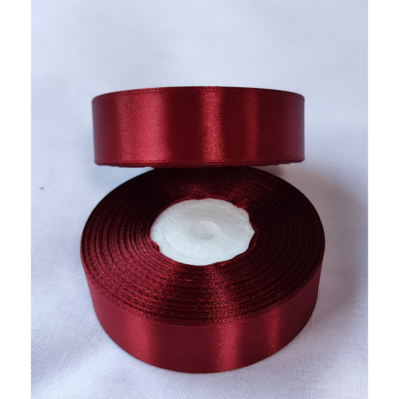 Атласна стрічка 2.5 см бордо