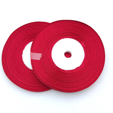 Стрічка атласна 6 мм 33м темно-червона
