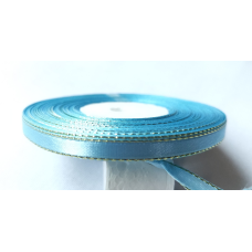 Стрічка атласна 6 мм золотий край