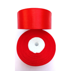 Атласна тасьма 5 см червона