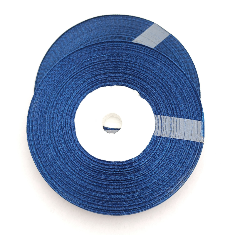 Стрічка атласна 6 мм 33м темно-синя