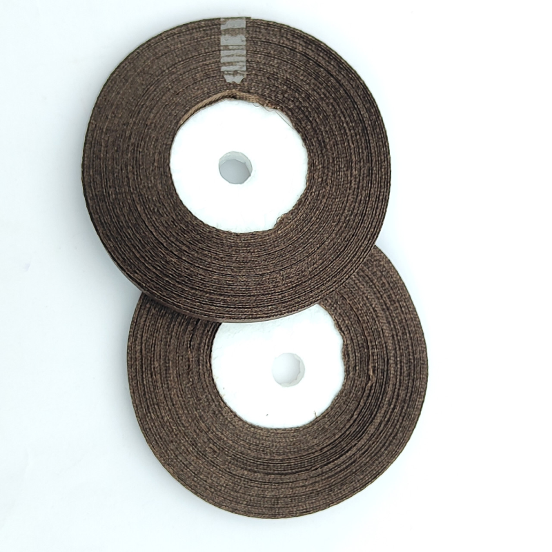 Стрічка атласна 6 мм 33м темно-коричнева