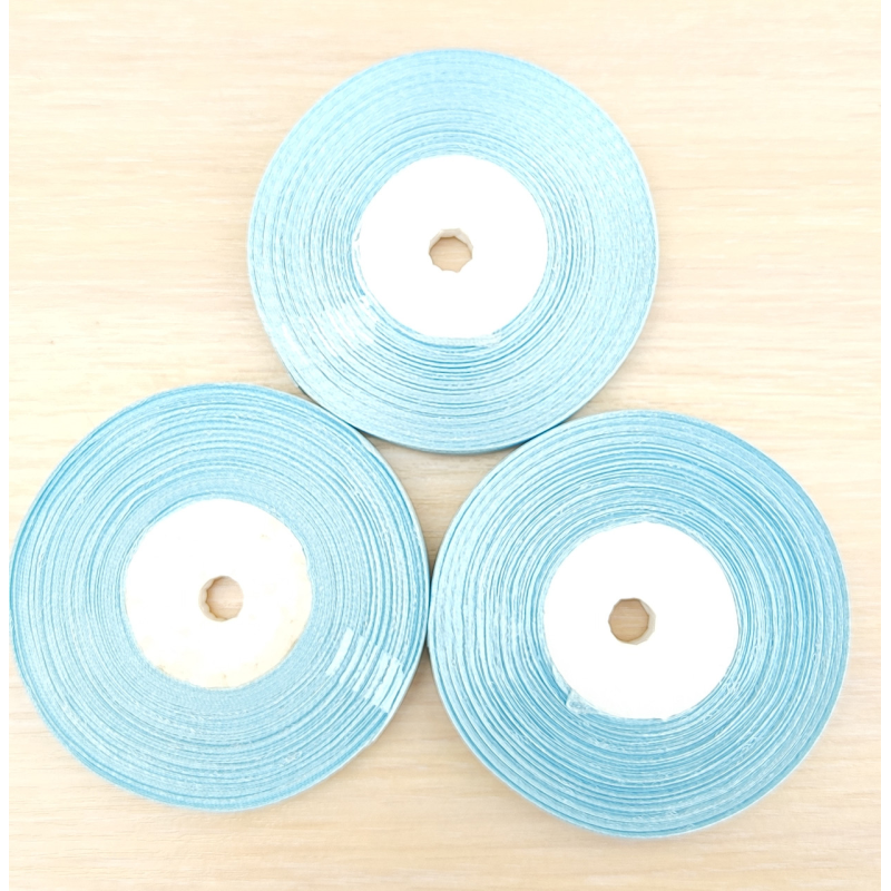 Стрічка атласна 6 мм 23м блакитна