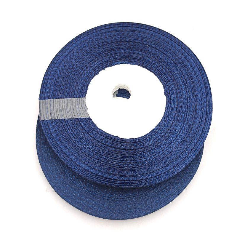 Стрічка атласна 6 мм 33м темно синя