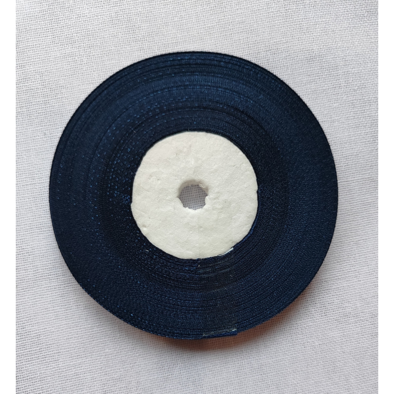 Стрічка атласна 6 мм темно синий