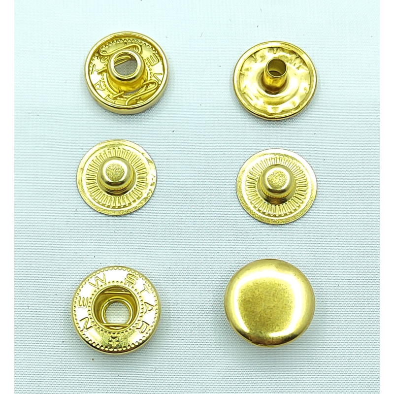 Кнопка альфа 15 мм золото