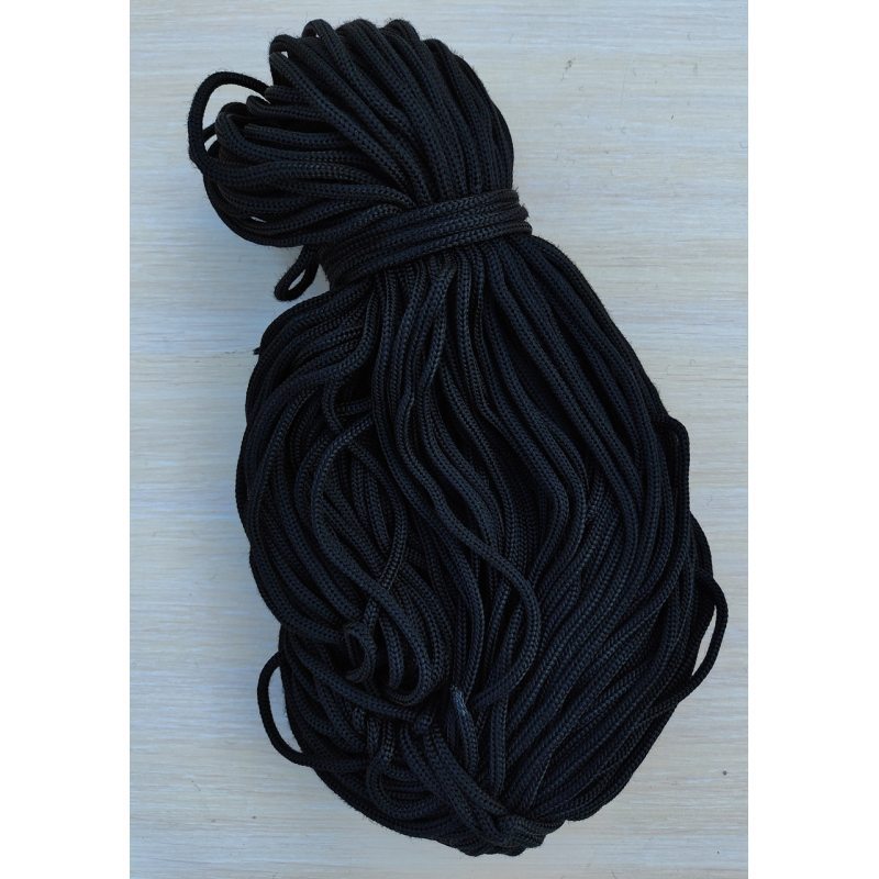 Шнур 4 мм для одягу чорний