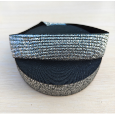 Резинка 3 см чорне срібло