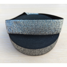 Резинка 4 см чорне срібло