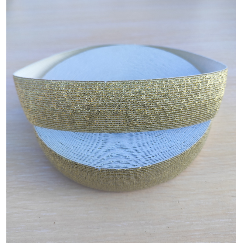 Резинка 4 см біле золото