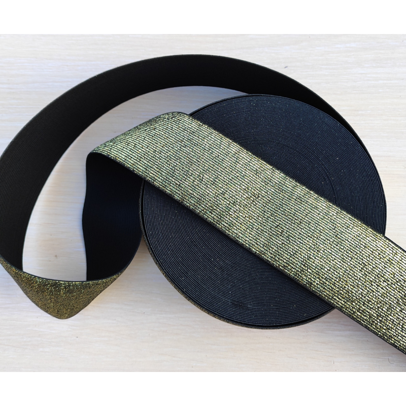 Резинка 6 см чорне золото