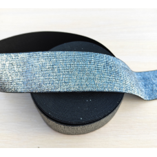 Резинка 6 см чорне срібло