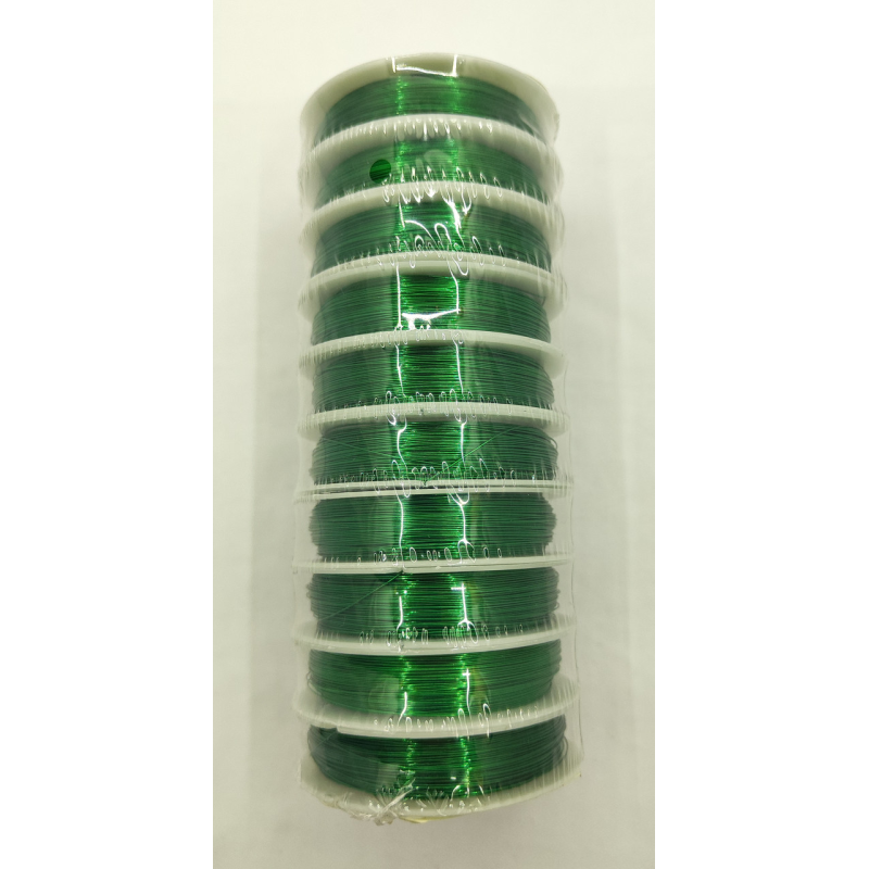 Дріт для бісеру кольорові 0.37 мм зелений