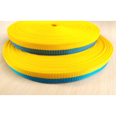 Тасьма сумкова 2.5 см жовто-синя