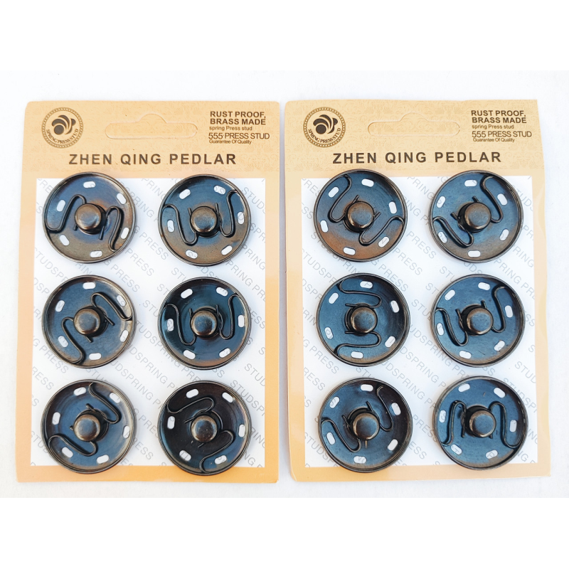 Кнопка пришивна 30 мм темний нікель