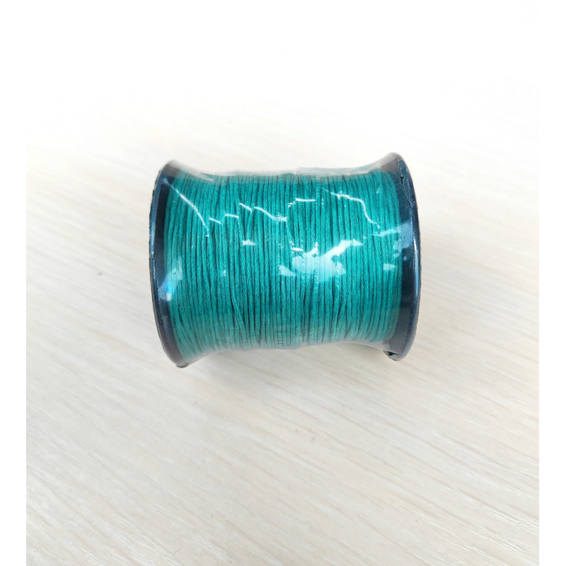 Вощений  шнур хб бірюза зелена