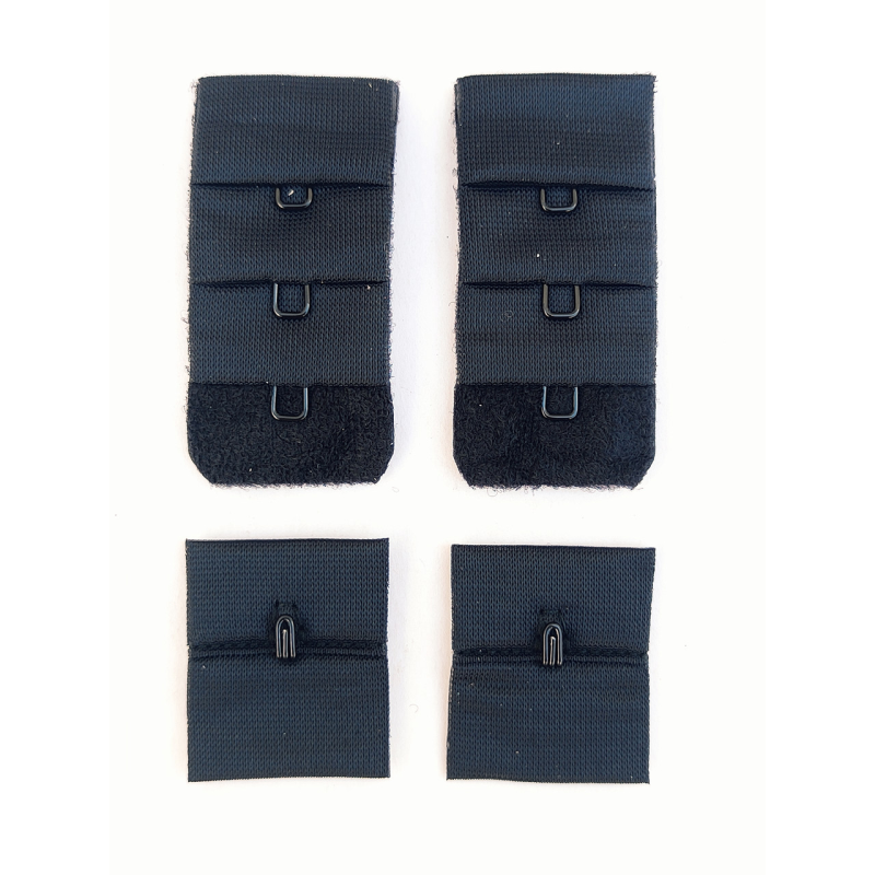 Застібки для бюстгальтерів на тканині 1 чорна