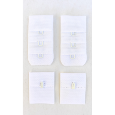 Застібки для бюстгальтерів на тканині 1 біла