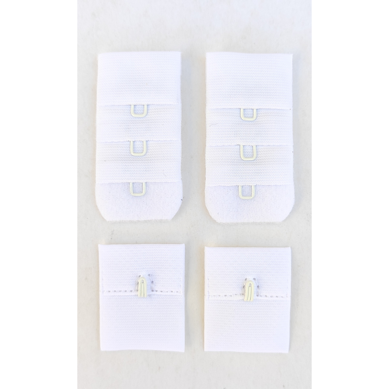 Застібки для бюстгальтерів на тканині 1 біла