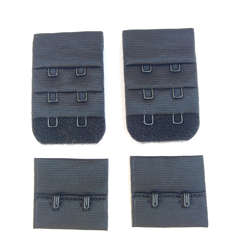 Застібки для бюстгальтерів на тканині 2 чорна