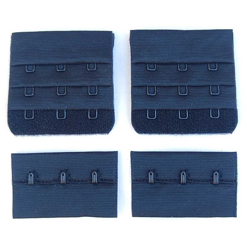 Застібки для бюстгальтерів на тканині 3 чорна