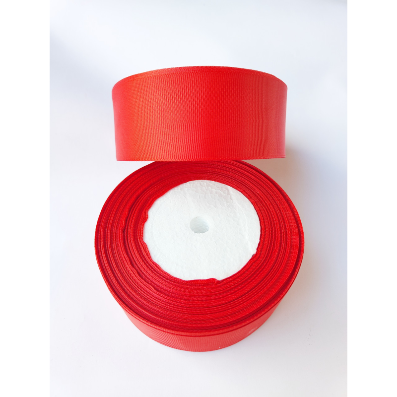 Репсова стрічка 4 см 33м червона