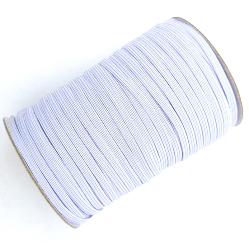 Резинка плоска , 5 мм 200 м щільна біла Резинка плоска , 5 мм 200 м щільна біла