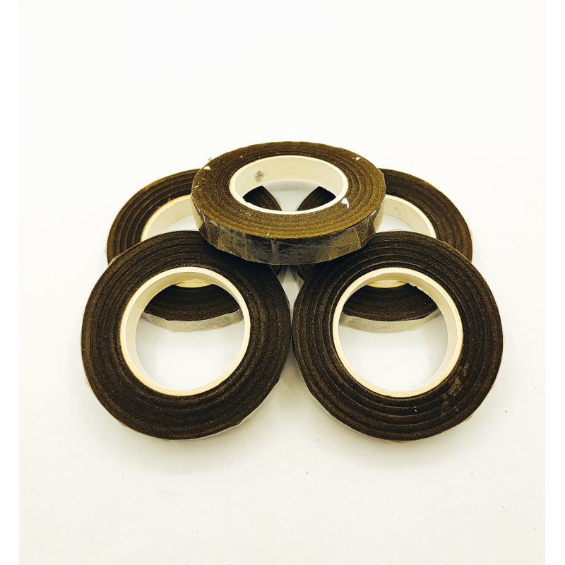 Флористична тейп стрічка 12мм темно-коричнева