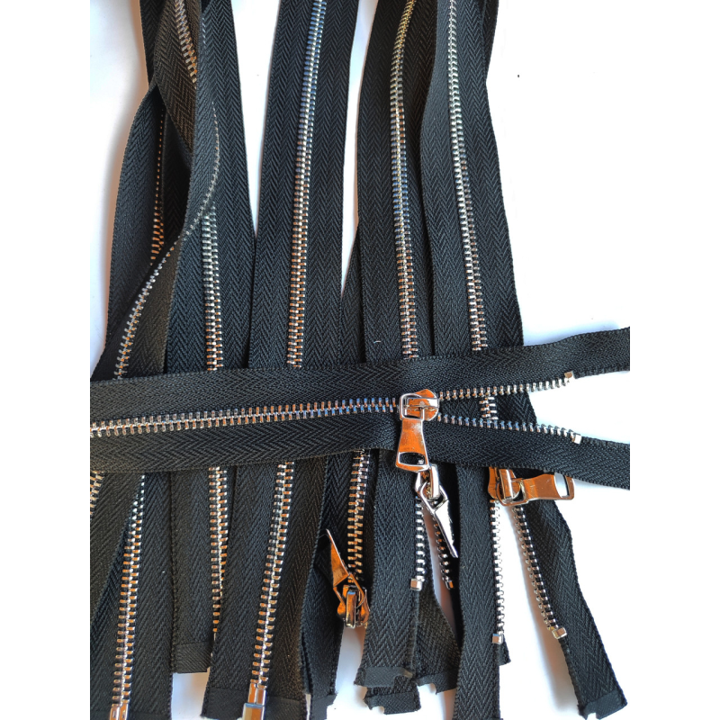 Блискавка металева №5, 110 см темний нікель 2 бігунка