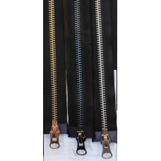 Блискавка металева №8, 110 см темний нікель 2 бігунка