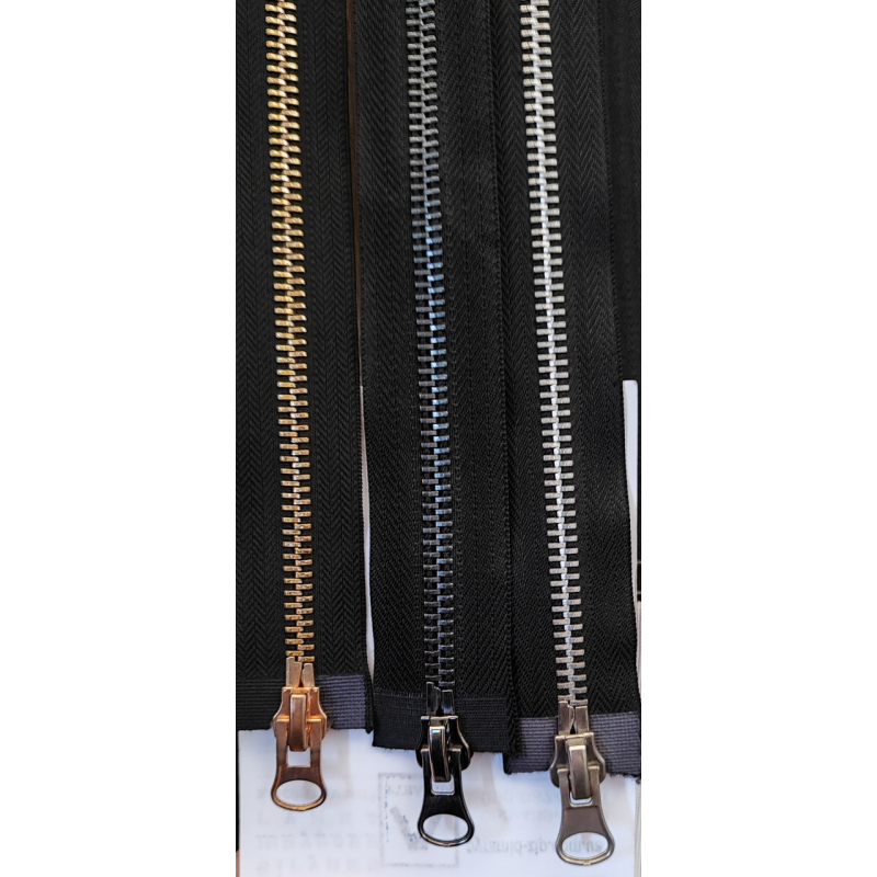 Блискавка металева №8, 110 см темний нікель 2 бігунка