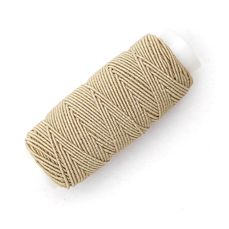 Нитка гумка 1 мм бежева