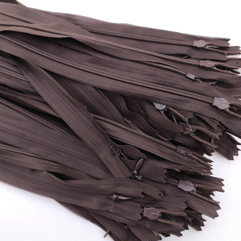 Блискавка потаємна 50 см 304 темно-коричнева