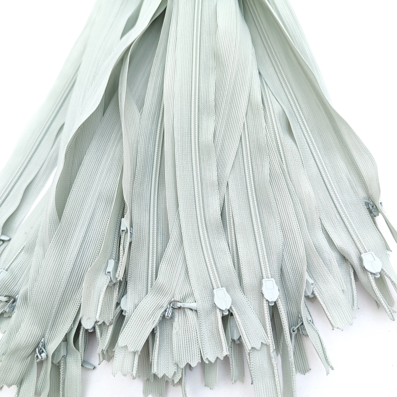 Блискавка потаємна 50 см D257 світло-сіро-зелена