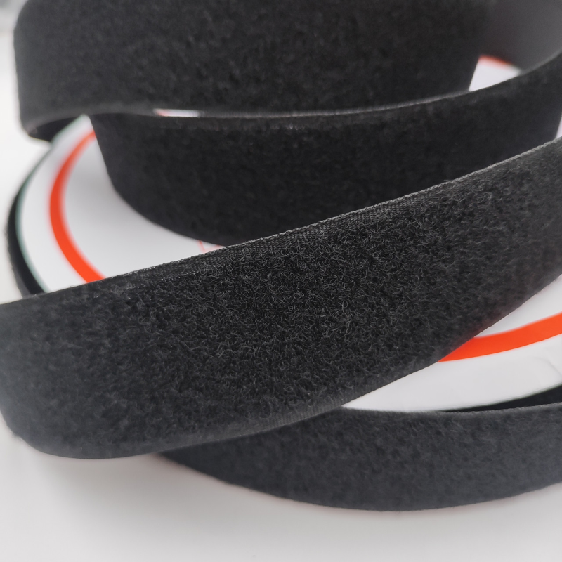 Липучка для одягу 2 см чорна м“яка частина петля