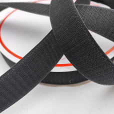 Липучка для одягу 2.5 см чорна жорстка частина гачок