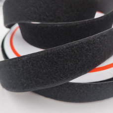 Липучка для одягу 3 см чорна м“яка частина, петля