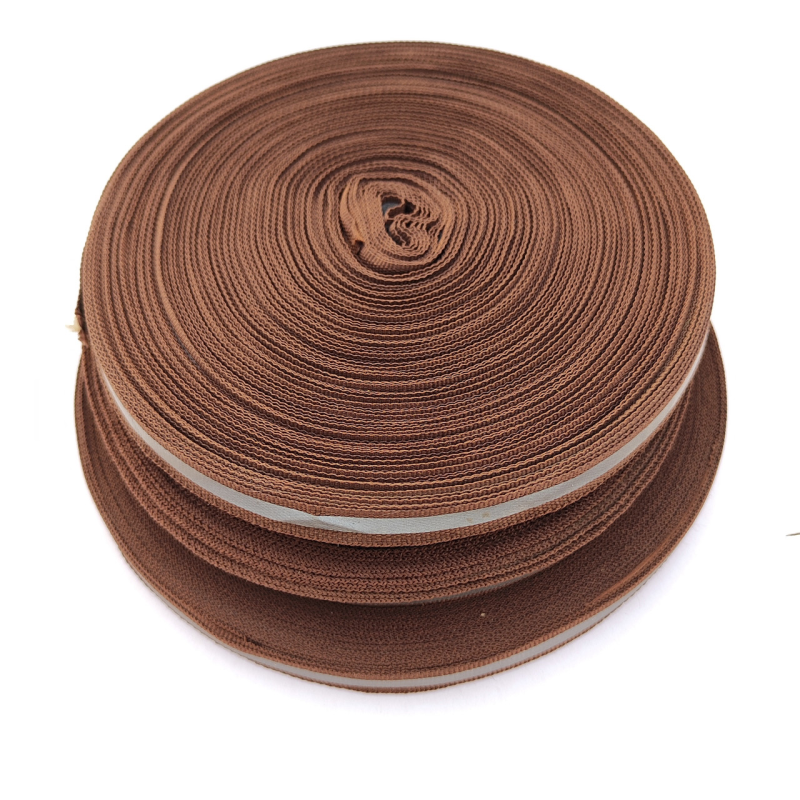 Світловідбивна стрічка 1 см коричнева