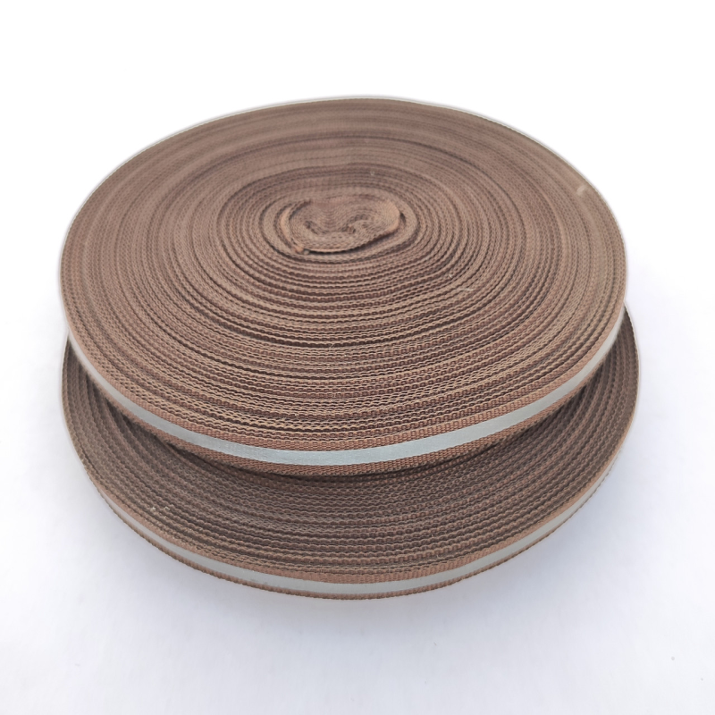 Світловідбивна стрічка 1 см коричнева