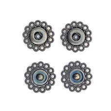 Кнопка ажурна пришивна №18мм темний нікель