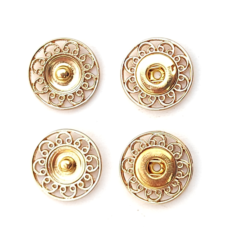 Кнопка ажурна пришивна №18мм золото
