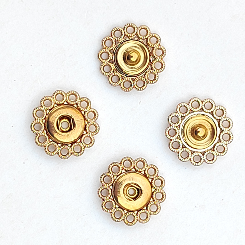 Кнопка ажурна пришивна №18мм золото