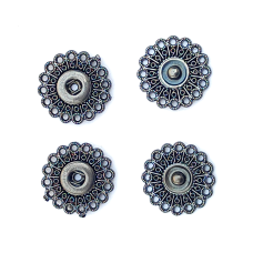 Кнопка ажурна пришивна № 21 мм темний нікель