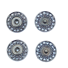 Кнопка ажурна пришивна № 21 мм темний нікель