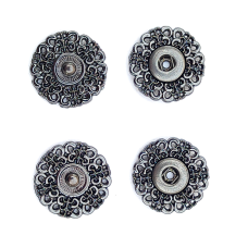 Кнопка ажурна пришивна № 21 мм темний нікель