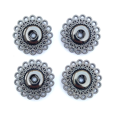 Кнопка ажурна пришивна № 25 мм темний нікель